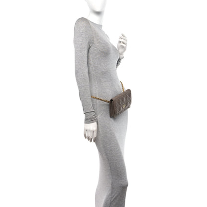 Christian Dior Supple Calfskin Cannage Caro Belt Pouch with Chain Warm Taupe 2 of 10