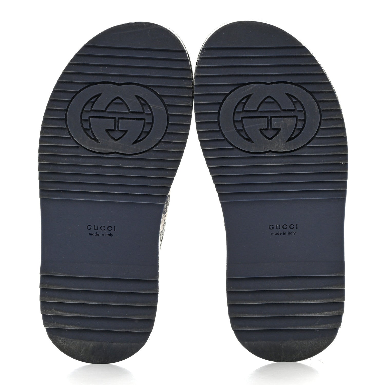 Gucci Monogram Criss Cross Platform Slide Sandals 34.5 Beige Blue 5 of 11