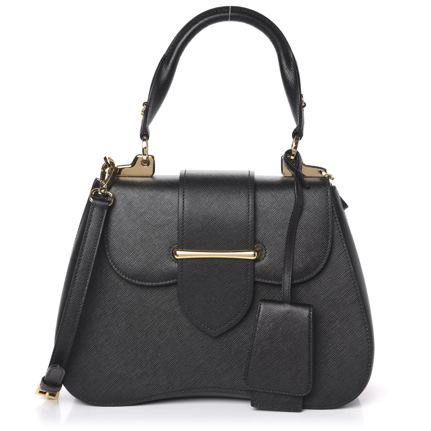 Saffiano Lux Sidonie Top Handle Bag Black