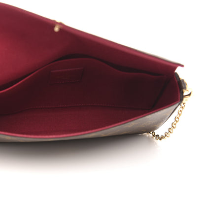 Louis Vuitton Monogram Pochette Felicie Chain Wallet Fuchsia 5 of 10