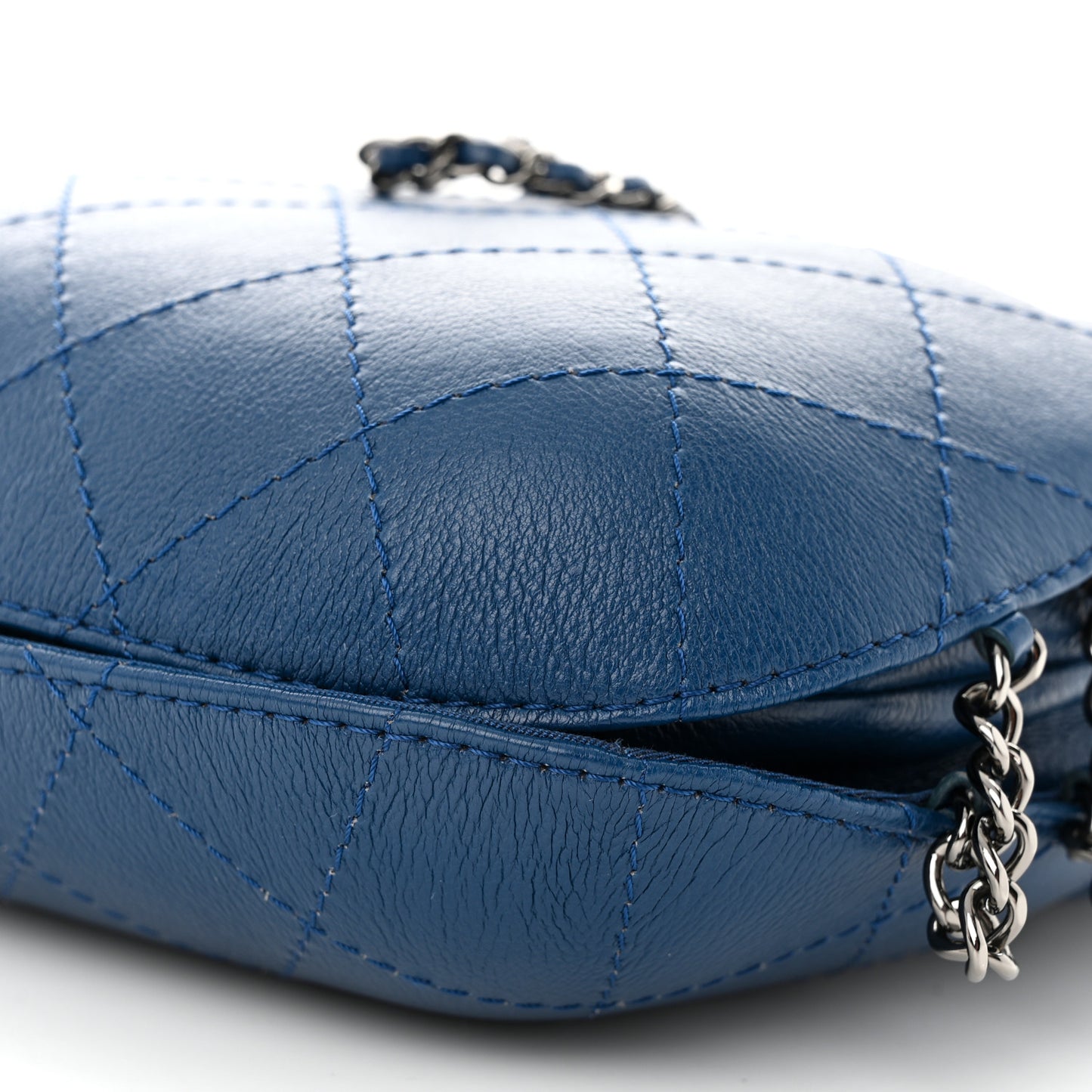 Calfskin Quilted Small Gabrielle Bucket Dark Blue