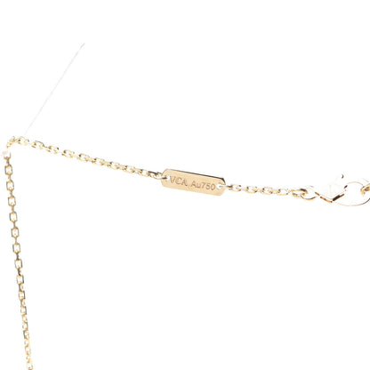 Van Cleef & Arpels 18K Yellow Gold Tiger Eye Lucky Alhambra Butterfly Pendant Necklace 4 of 6