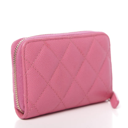Chanel Caviar Quilted Zip Coin Purse Pink 3 of 8