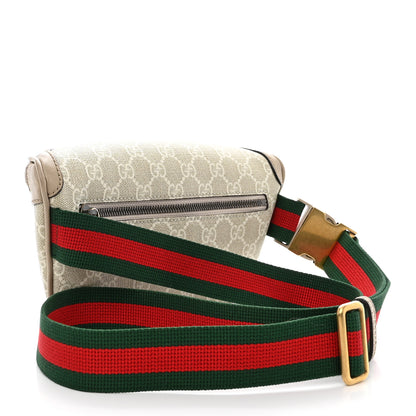 Gucci GG Supreme Monogram Textured Calfskin Web Retro Interlocking G Belt Bag Beige Mystic White Oatmeal 3 of 14