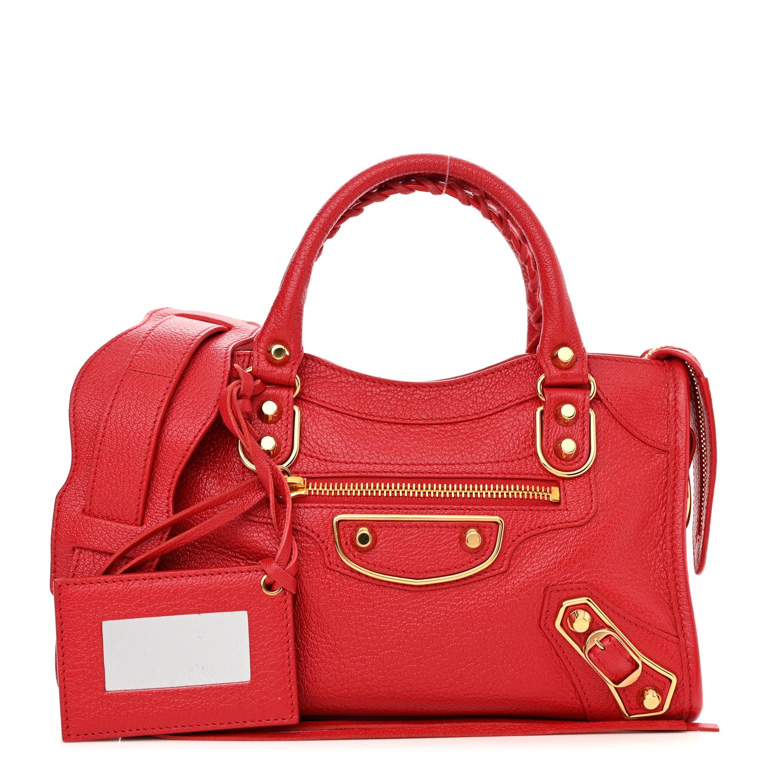 Balenciaga Chevre Gold Metallic Edge Hardware Mini City Rouge Grenade 1 of 11