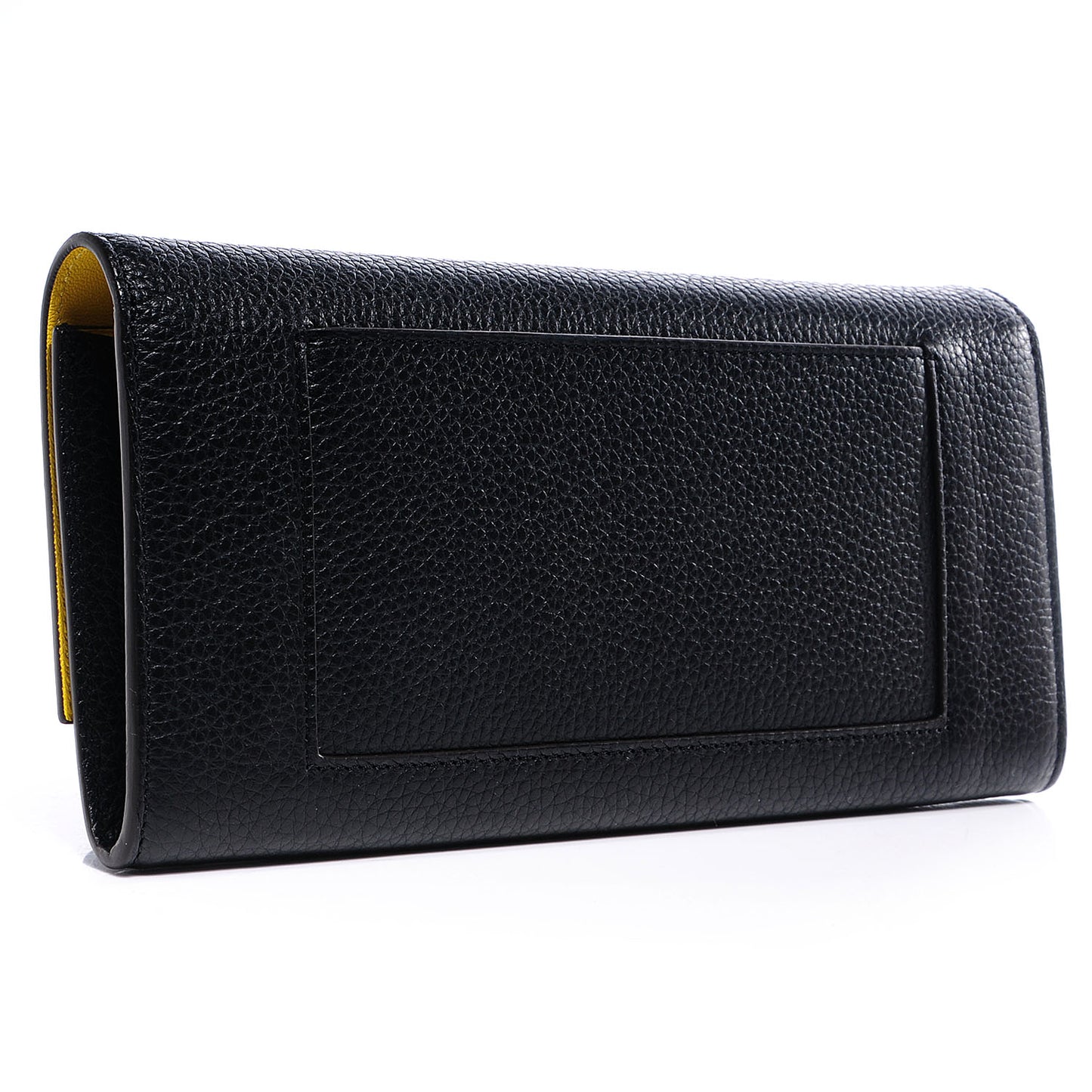 Leather Continental Bi-Color Wallet Black Yellow