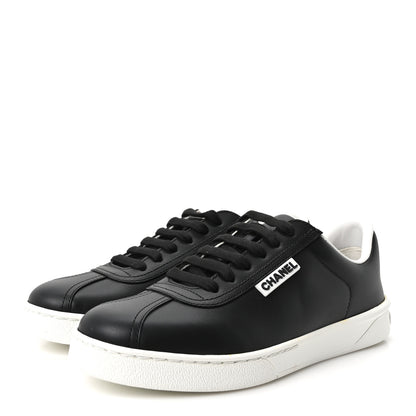 Chanel Calfskin CC Womens Sneakers 35.5 Black 4 of 10