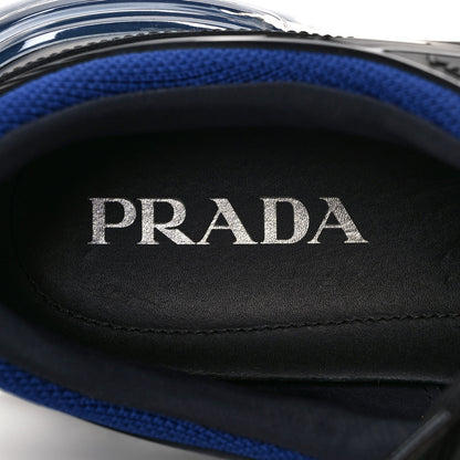Prada Rubber Knit Fabric Mesh Mens Cloudbust Air Sport Sneakers 8 Blue Black 7 of 9