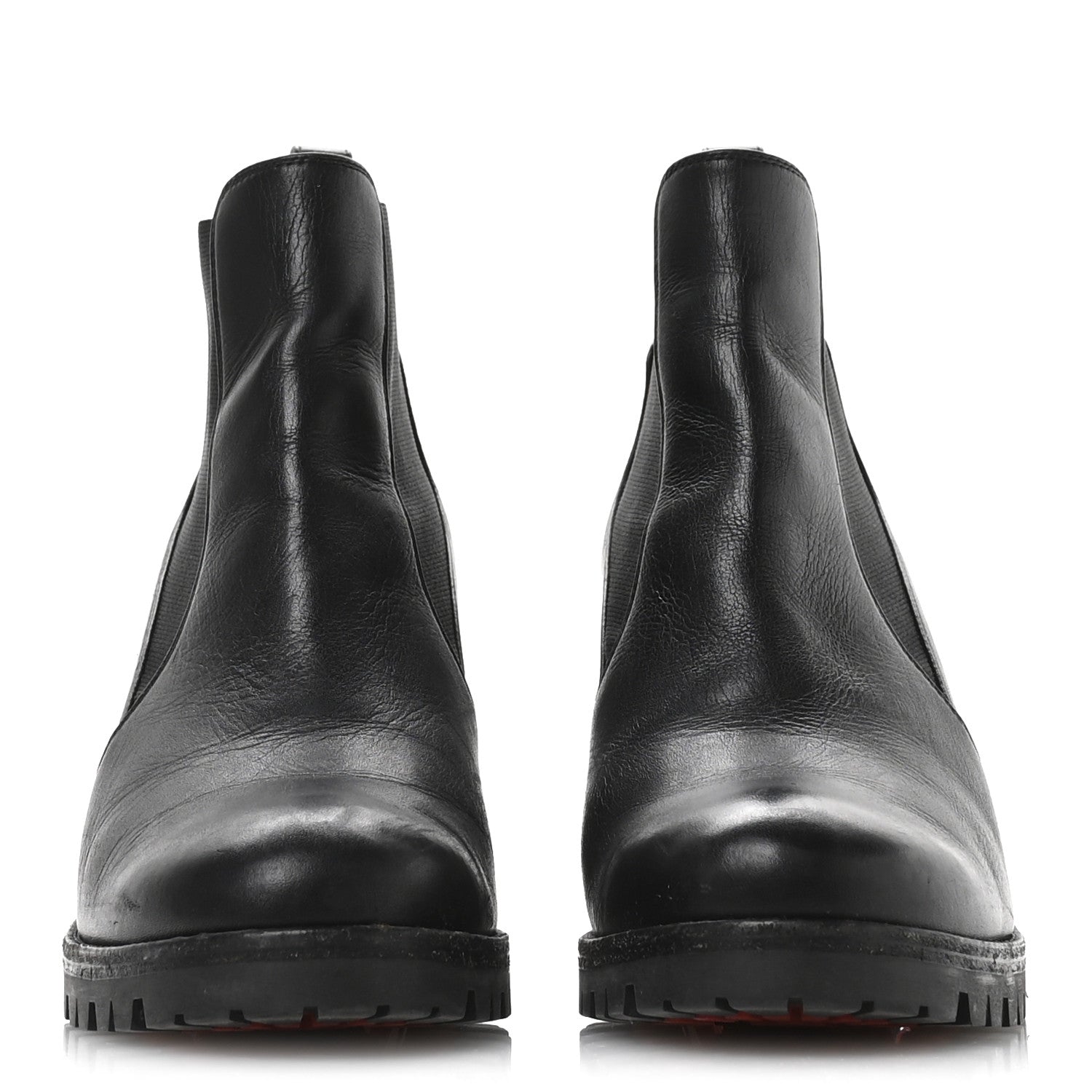 Christian Louboutin Calfskin Marchacroche 70 Chelsea Boots 36 Black 3 of 9
