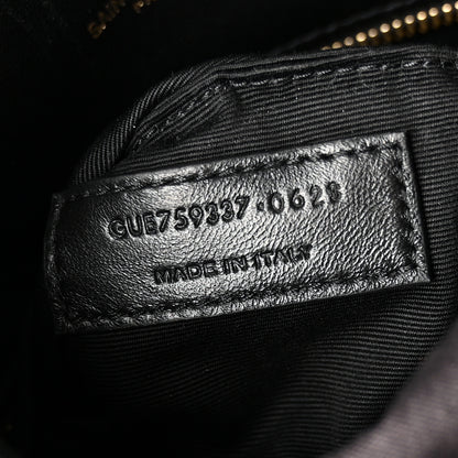 Saint Laurent Lambskin Quilted Toy Loulou Puffer Monogram Chain Satchel Black 6 of 9