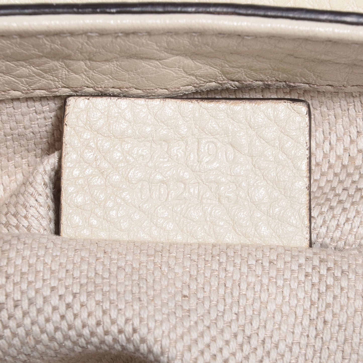 Pebbled Calfskin Small Soho Flap Crossbody Off White