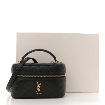Saint Laurent Lambskin Quilted Mini Gaby Vanity Case Black 10 of 10