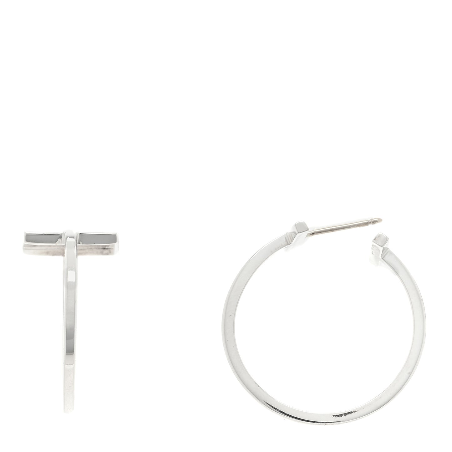 Sterling Silver Small T Wire Hoop Earrings