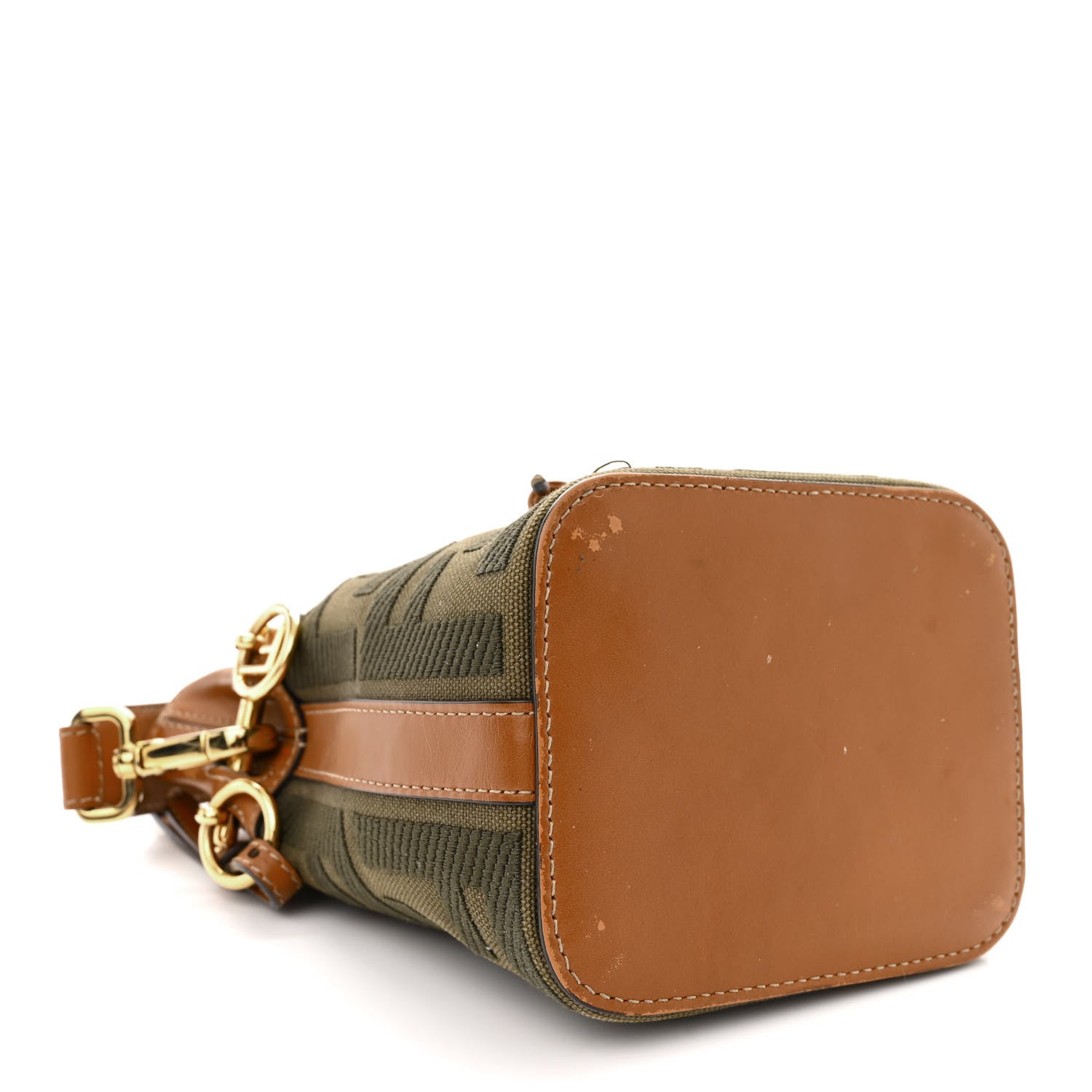 Fendi Canvas Vitello King F is Fendi FF Embroidered Mini Mon Tresor Bucket Bag Amazzonia Cuoio 4 of 14