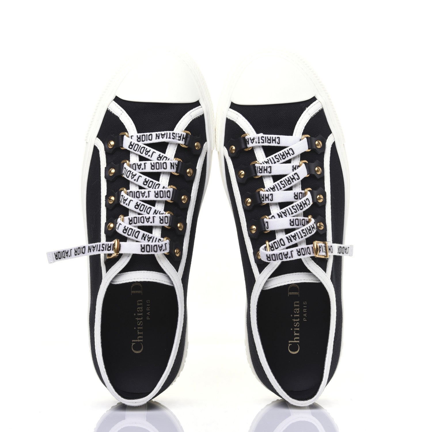 Christian Dior Canvas Walk'N'Dior Low Top Sneakers 38 Black 4 of 11