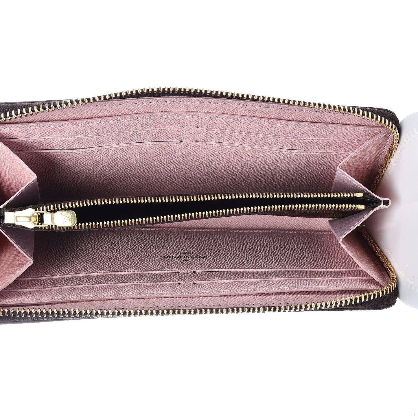 Damier Ebene Clemence Wallet Rose Ballerine