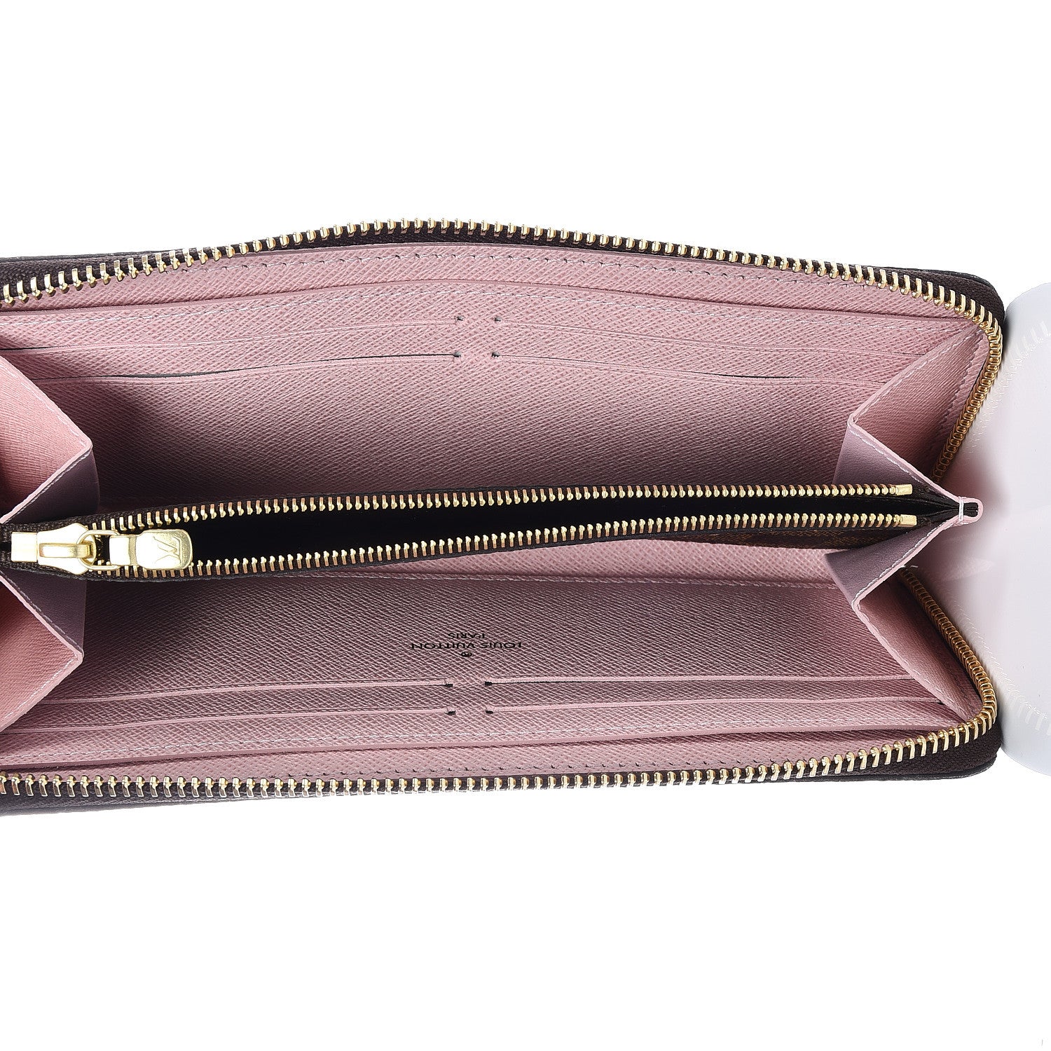 Louis Vuitton Damier Ebene Clemence Wallet Rose Ballerine 5 of 9