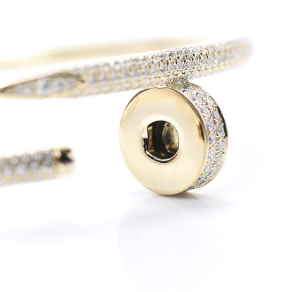 Cartier 18K Yellow Gold Diamond Juste Un Clou Paved Bracelet 19 6 of 7