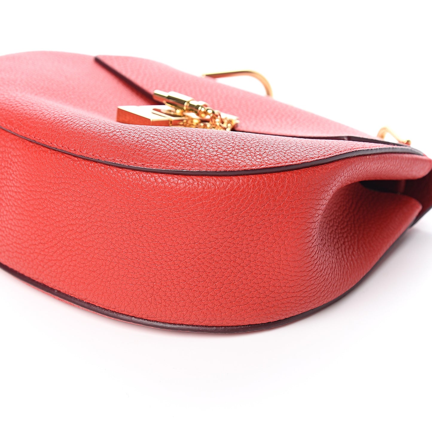 Grained Lambskin Drew Shoulder Bag Plaid Red