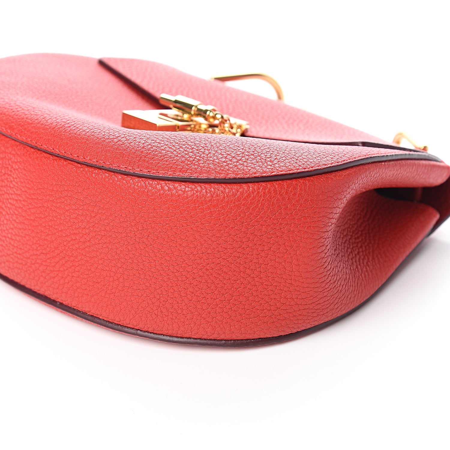 Chloe Grained Lambskin Drew Shoulder Bag Plaid Red 7 of 8