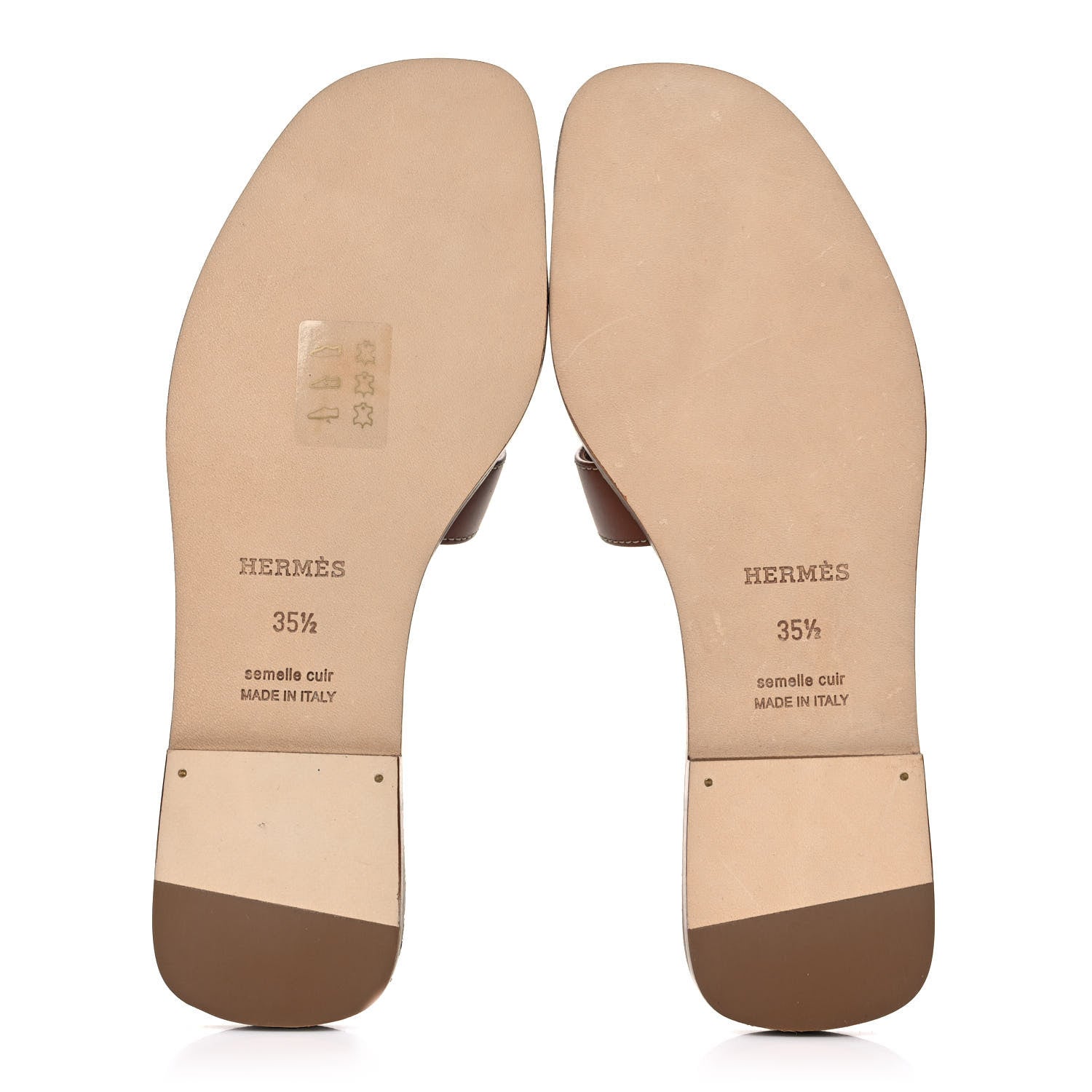 Hermes Box Calfskin Oran Sandals 35.5 Gold 5 of 9