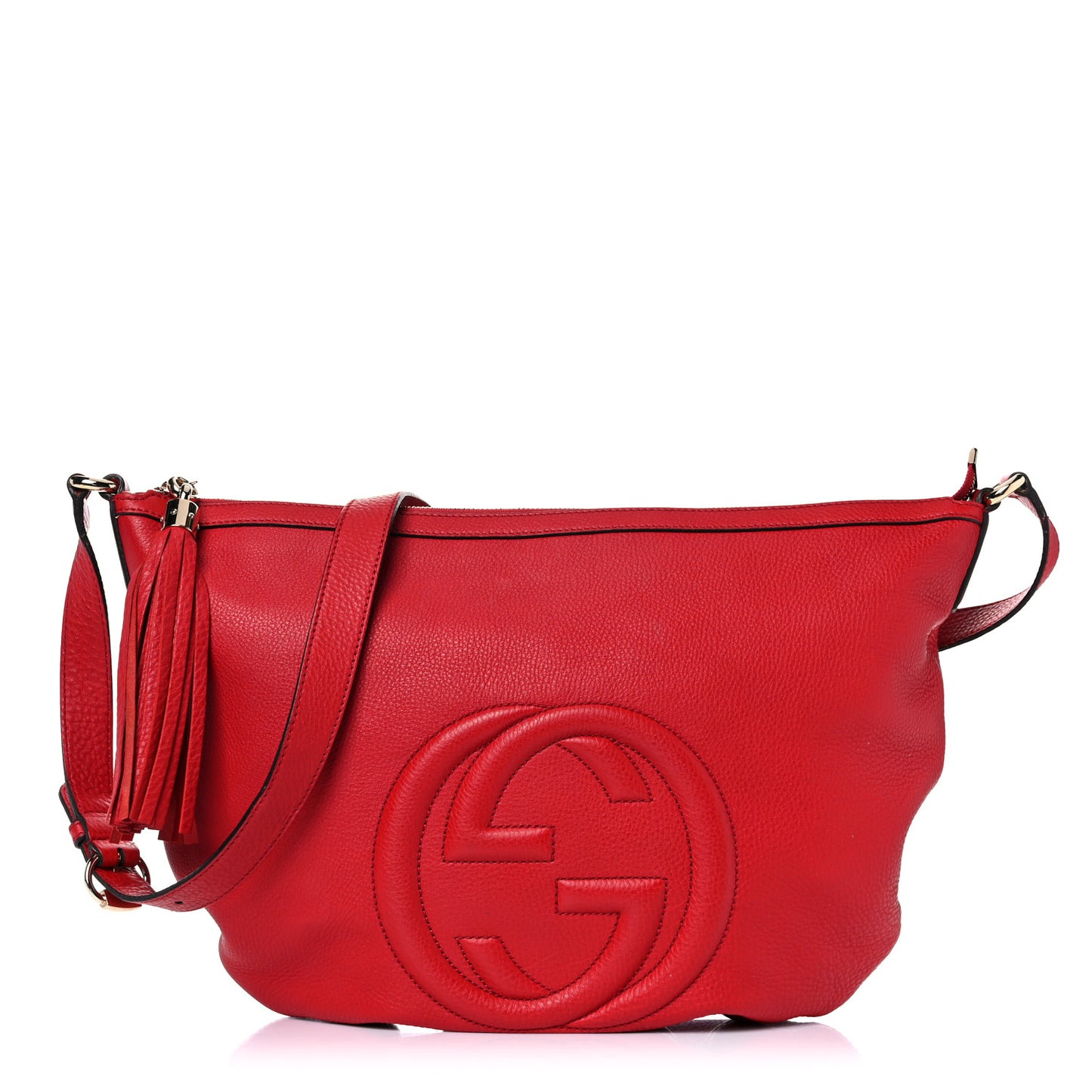 Pebbled Calfskin Medium Soho Hobo Red