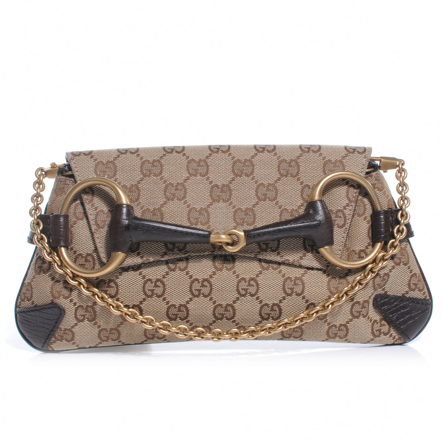 Monogram GG Small Horsebit Clutch Ebony