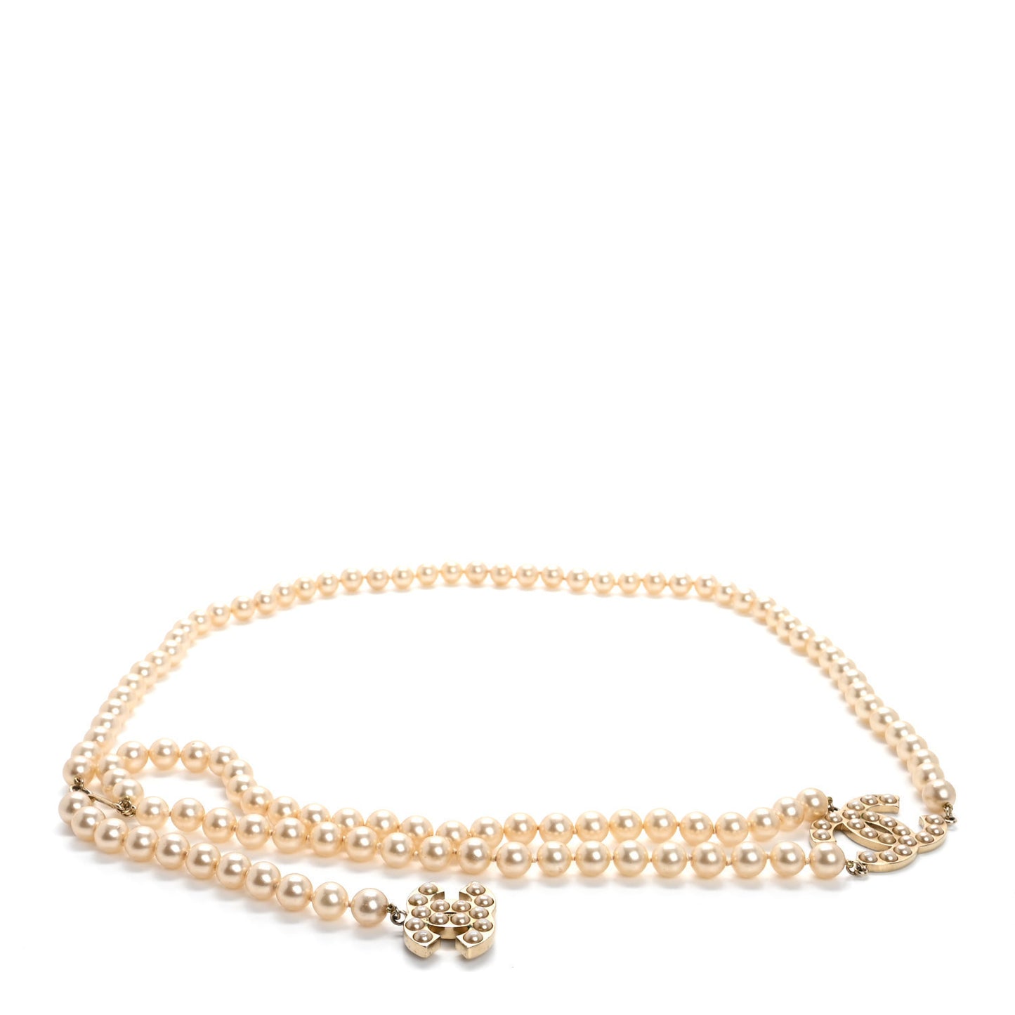 Pearl CC Double Strand Belt  Gold