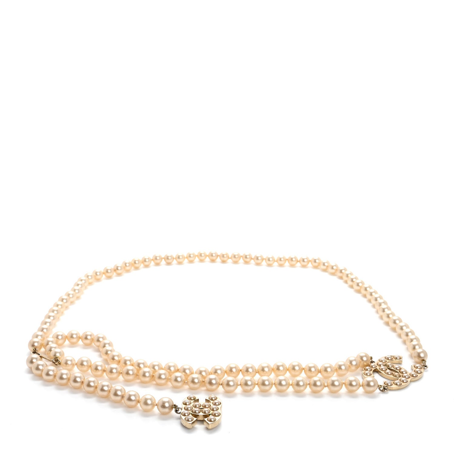 Chanel Pearl CC Double Strand Belt  Gold 1 of 6