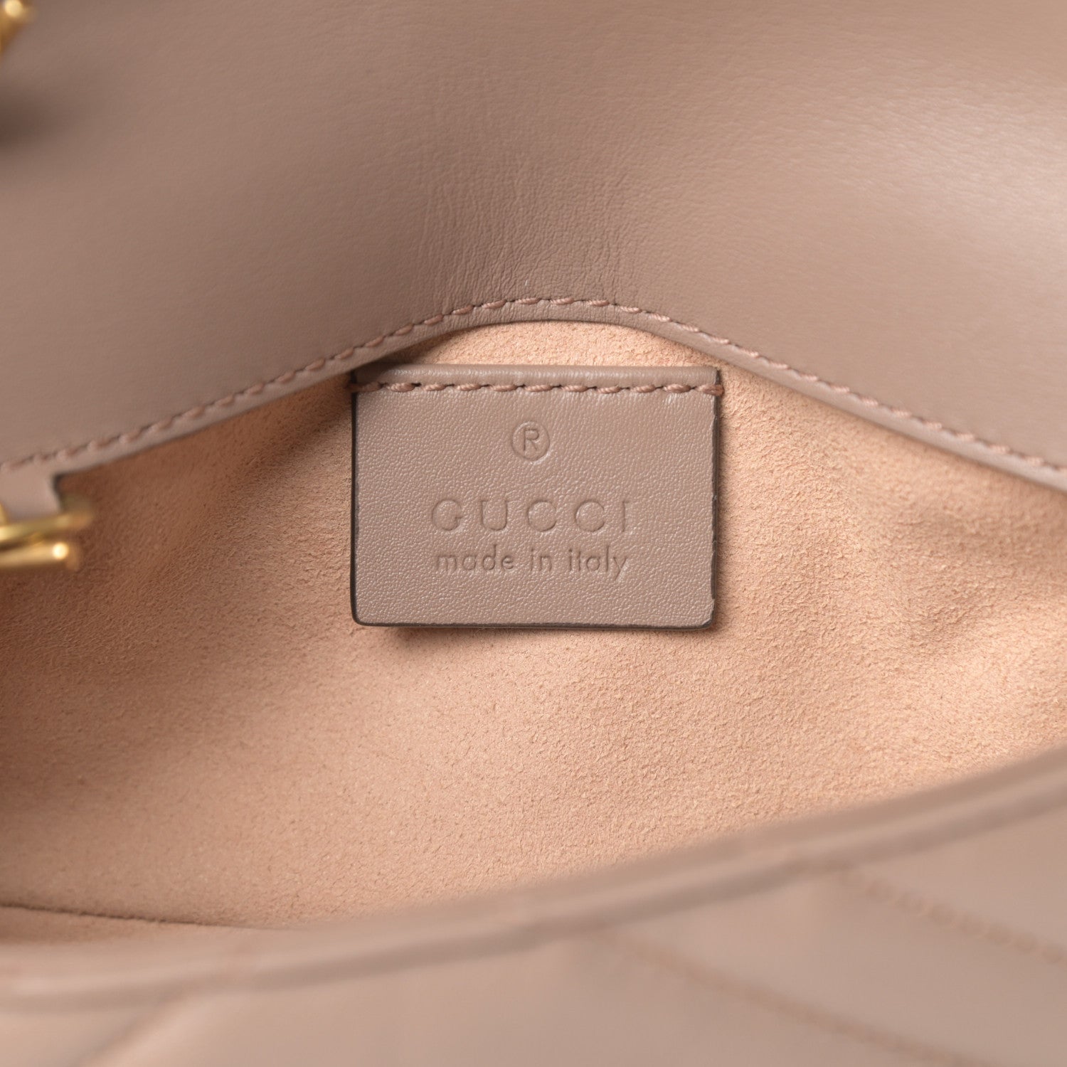 Gucci Calfskin Matelasse Super Mini GG Marmont Shoulder Bag Porcelain Rose 9 of 12