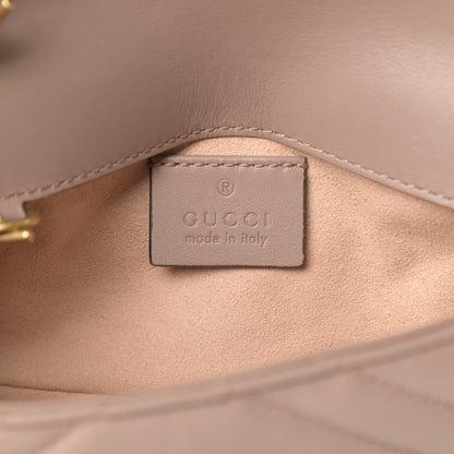 Gucci Calfskin Matelasse Super Mini GG Marmont Shoulder Bag Porcelain Rose 9 of 12