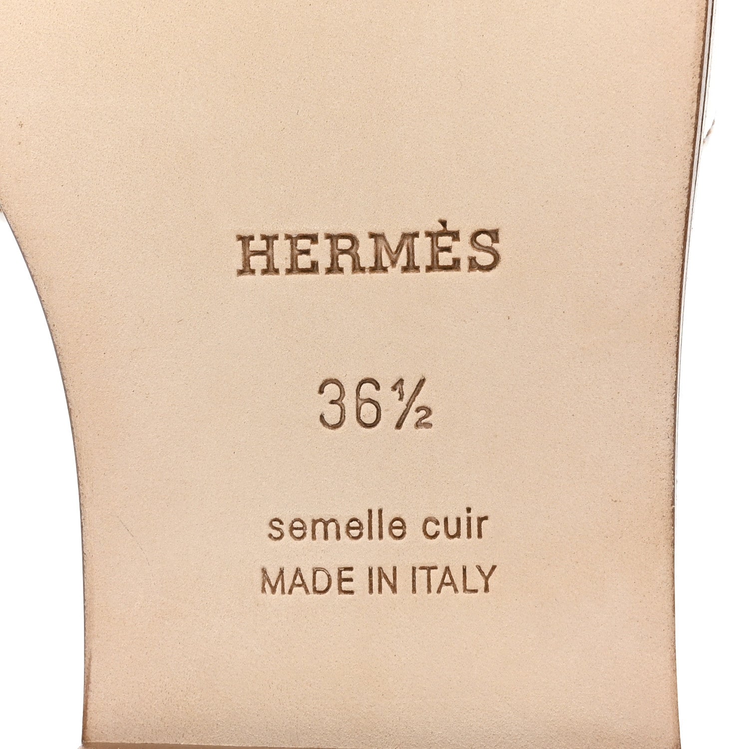 Hermes Box Calfskin Oran Sandals 36.5 White 6 of 9