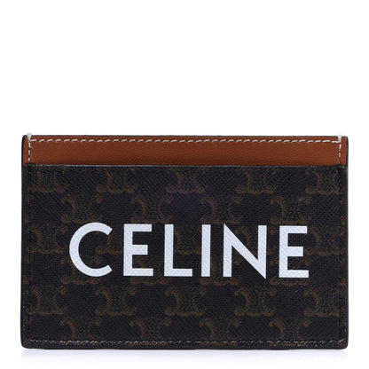 Celine Triomphe Canvas Card Holder Tan 1 of 6