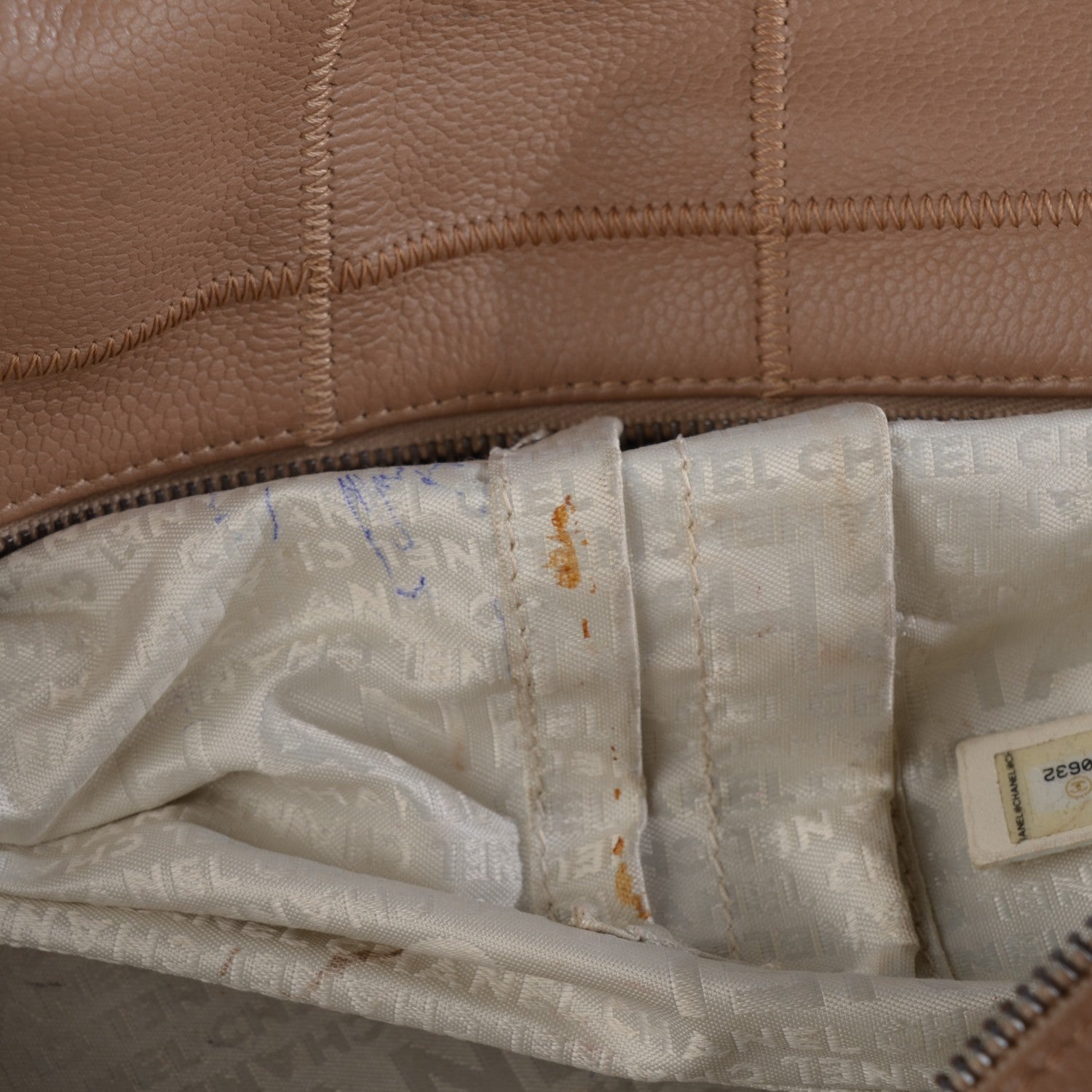 Chanel Caviar Square Stitched Tote Beige 9 of 9