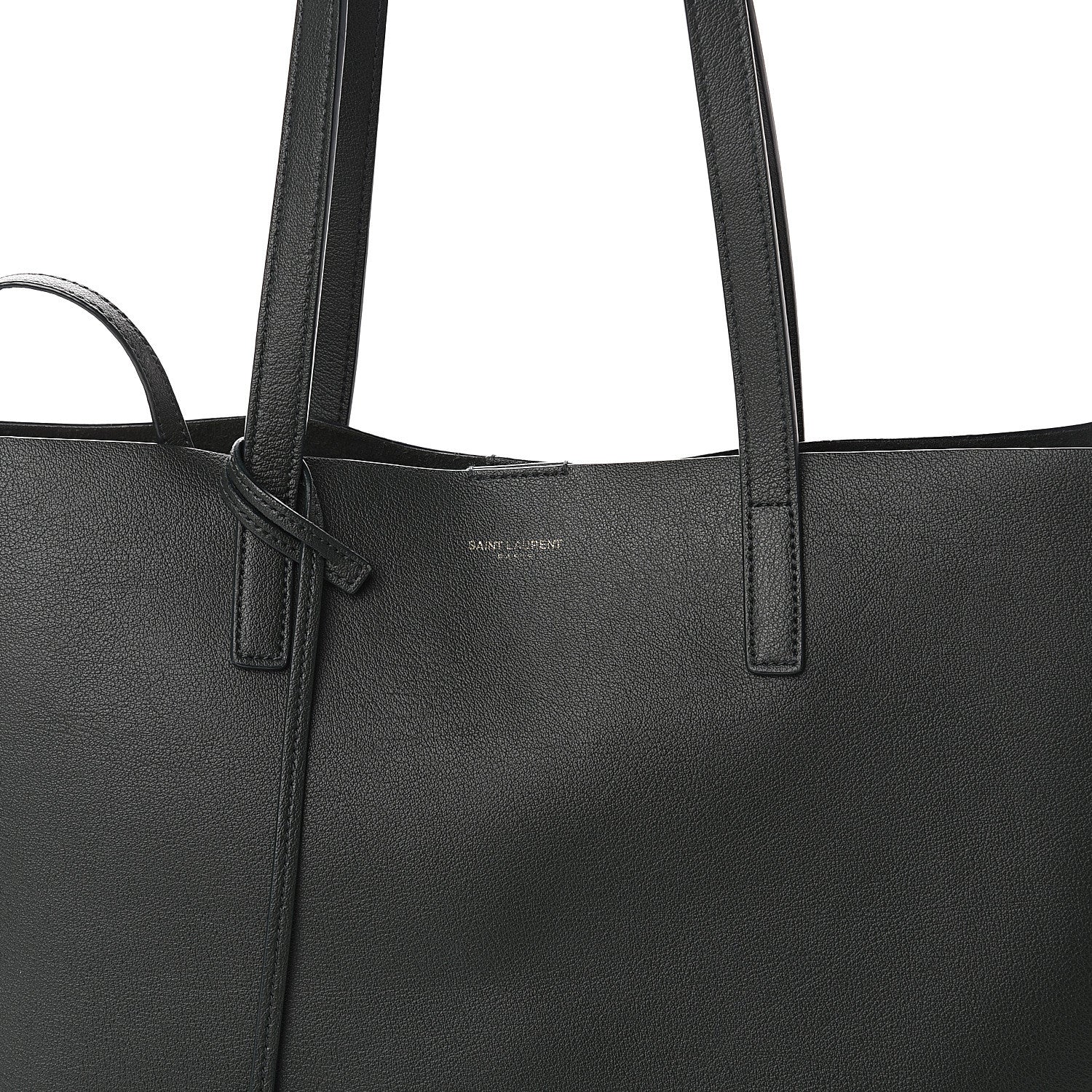 Saint Laurent Calfskin Large Shopping Tote Dark Green 6 of 8