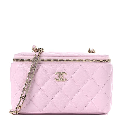Chanel Caviar Quilted Small Tiny CC Vanity Case With Chain Light Pink 1 of 12