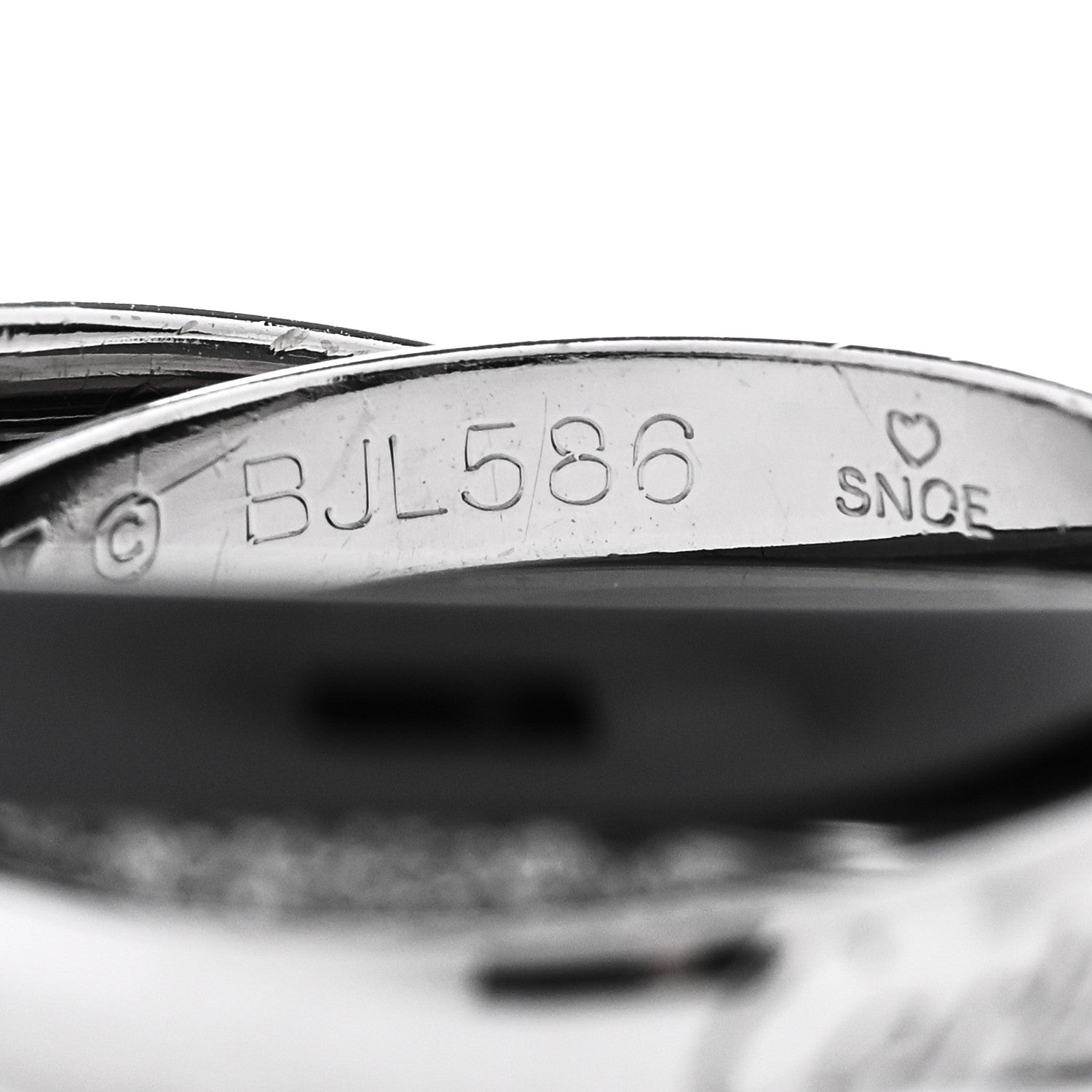 Cartier 18K White Gold Diamond Ceramic Small Trinity Ring 47 4 5 of 6