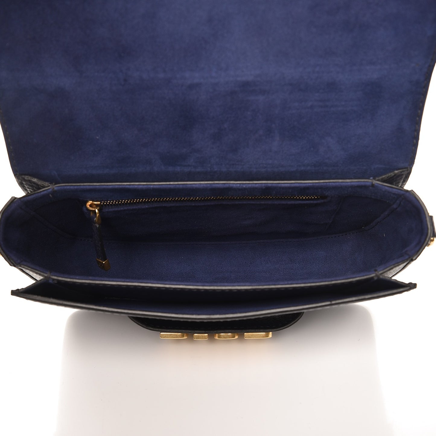 Grained Calfskin Dio(r)evolution Flap Bag Navy Blue