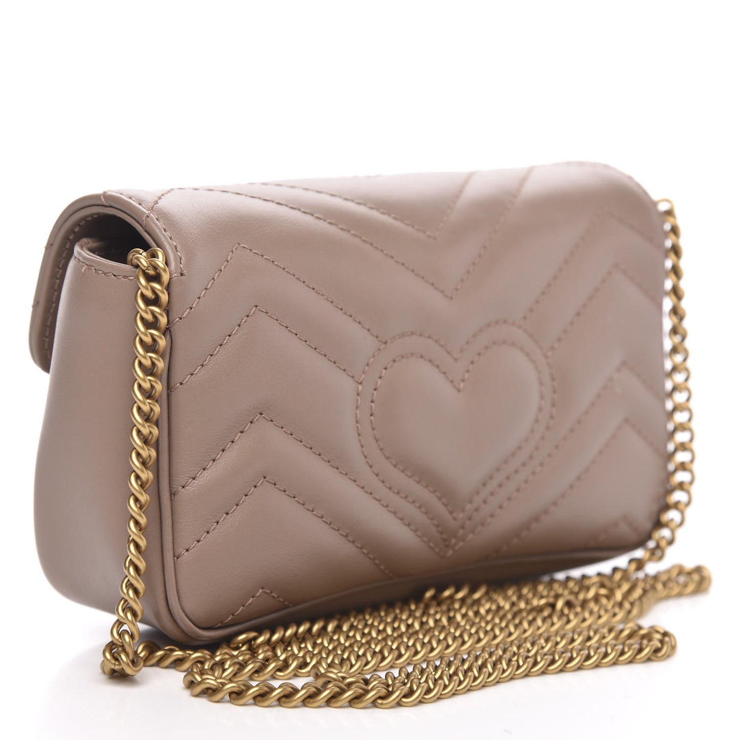 Calfskin Matelasse Super Mini GG Marmont Shoulder Bag Porcelain Rose