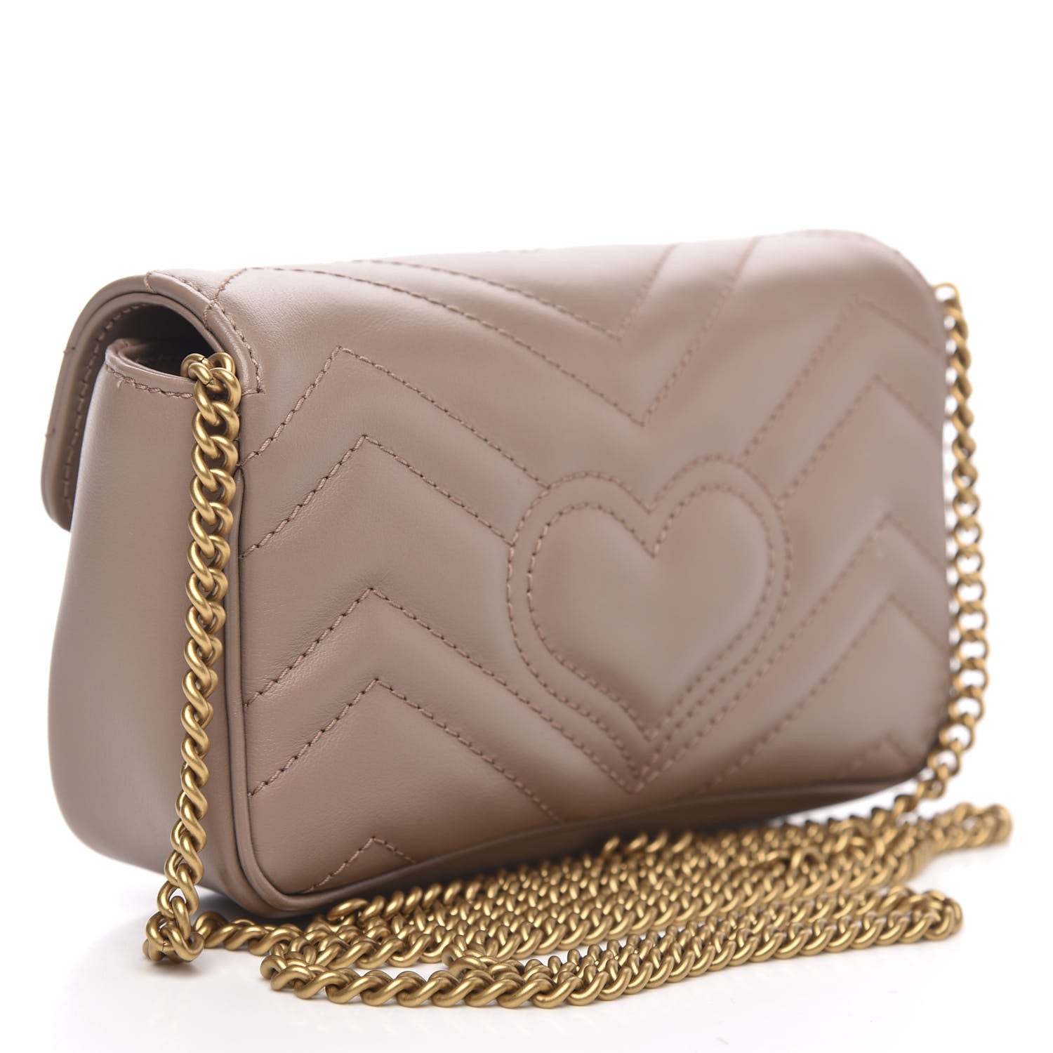 Gucci Calfskin Matelasse Super Mini GG Marmont Shoulder Bag Porcelain Rose 3 of 10