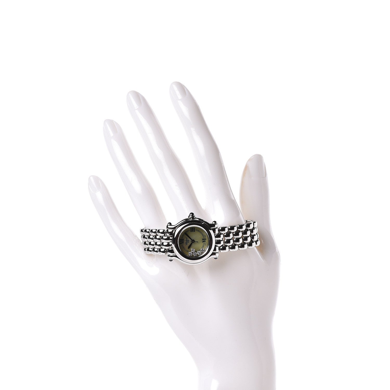 Chopard Stainless Steel 5 Diamond Mother of Pearl 26mm Happy Sport Quartz Watch 2 of 6