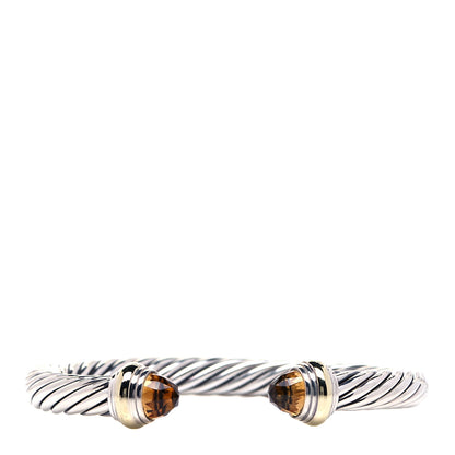 David Yurman Sterling Silver 14K Yellow Gold Citrine 7mm Cable Classics Bracelet 1 of 4