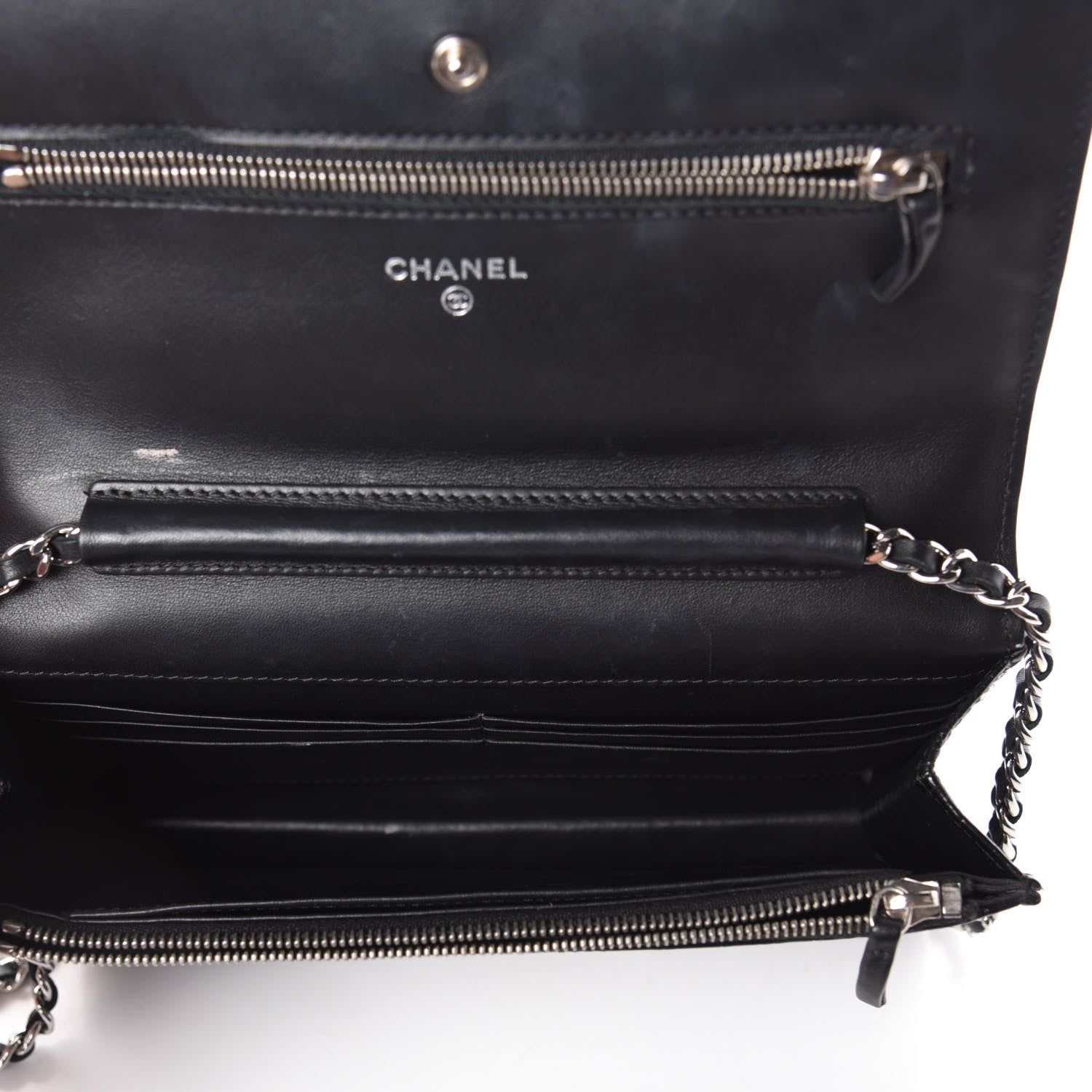 Chanel Shiny Crocodile Wallet on Chain WOC Black 5 of 12