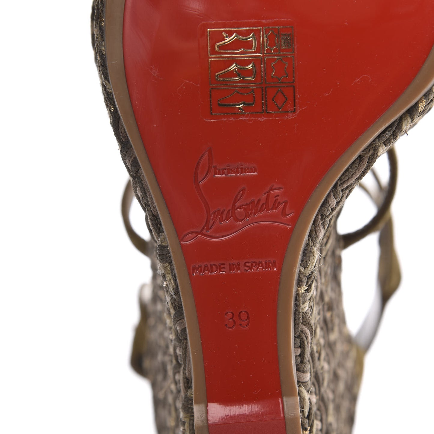Tresse Veau Velours Bodrum 110 Wedge Sandals 39 Green Tea