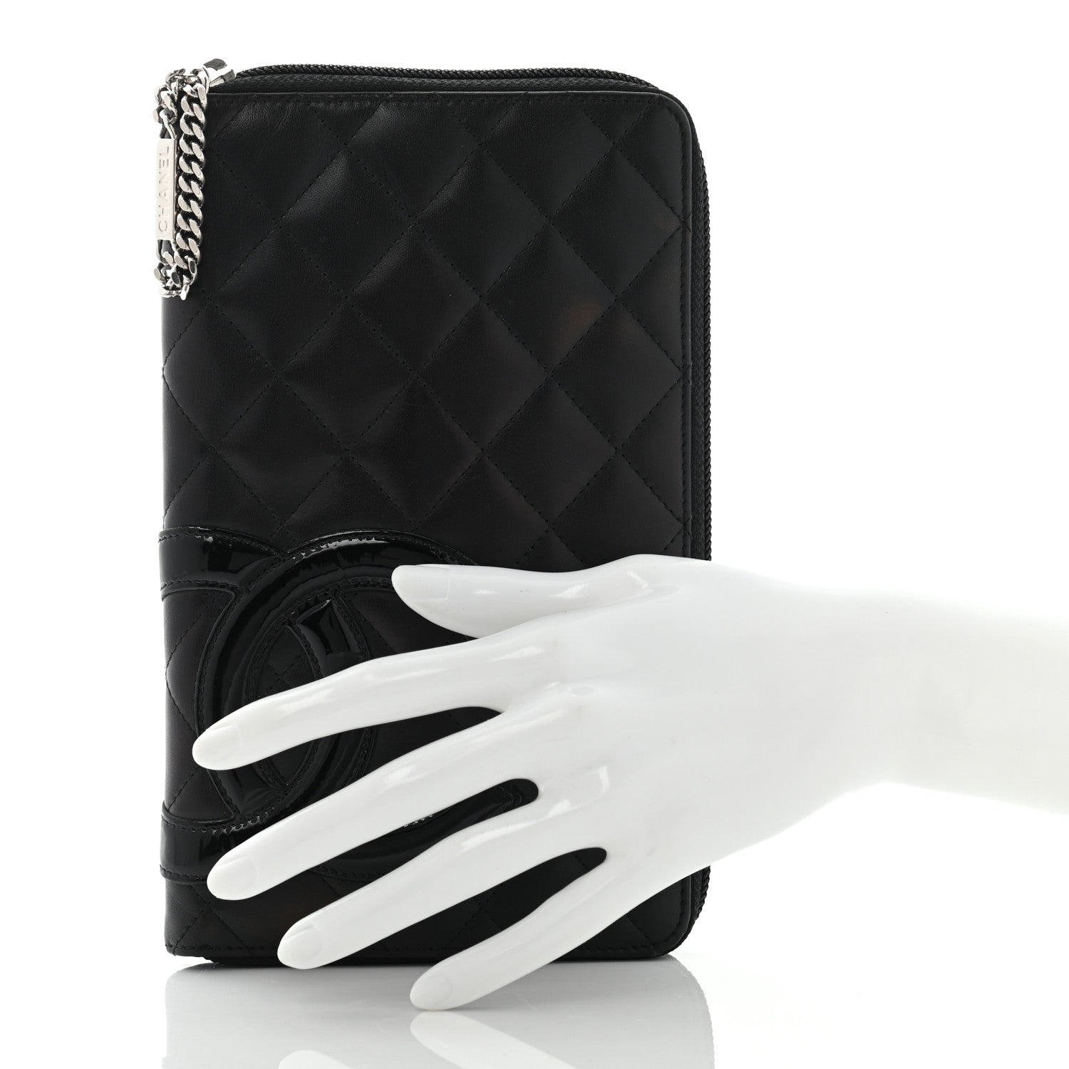 Chanel Calfskin Cambon Zip Around Organizer Wallet Black 2 of 11