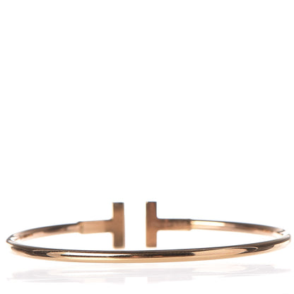 Tiffany 18K Yellow Gold Diamond T Wire Bracelet 3 of 4