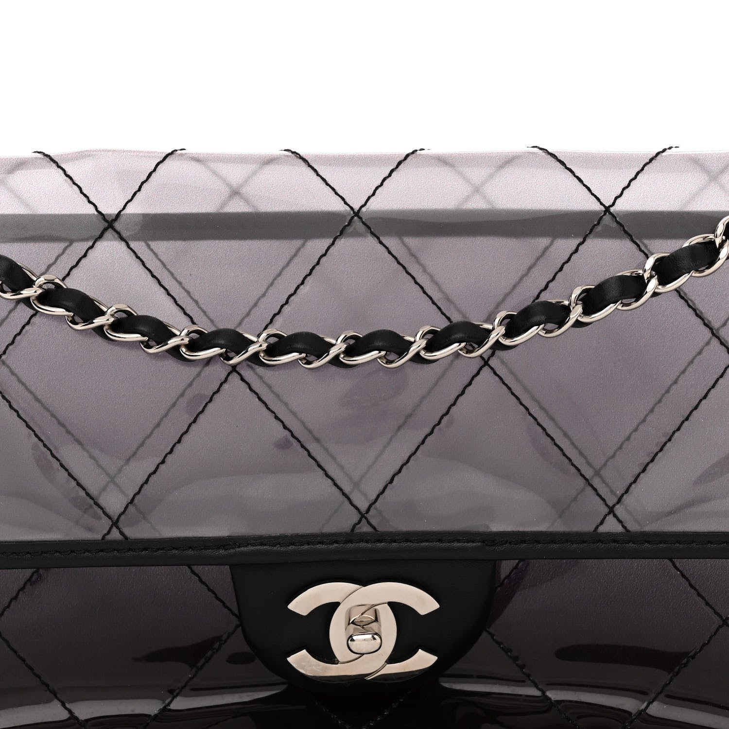 Chanel Vinyl Quilted Degrade Jumbo Single Flap Black 8 of 11