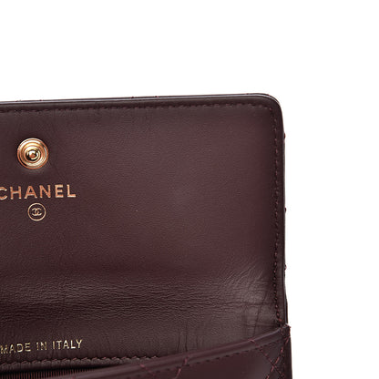 Chanel Lambskin Quilted Wallet On Removable Chain Insert Burgundy 8 of 8