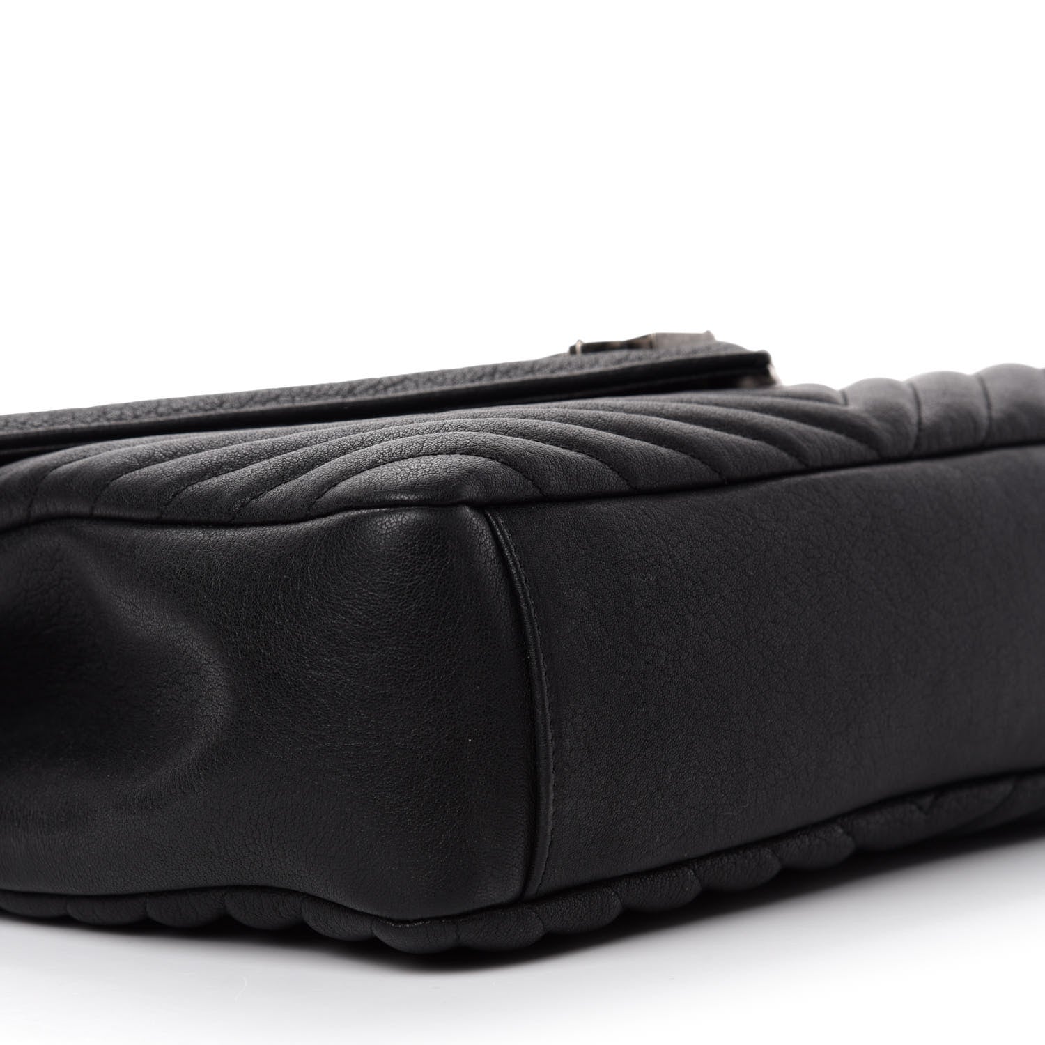 Saint Laurent Sheepskin Matelasse Chevron Monogram Large College Satchel Black 6 of 11