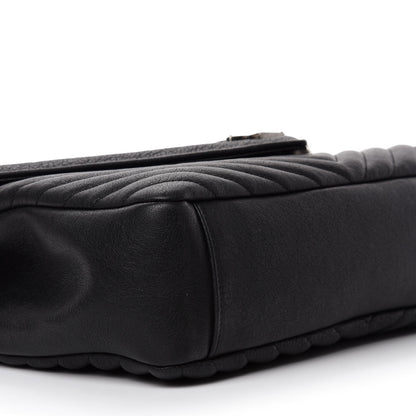 Saint Laurent Sheepskin Matelasse Chevron Monogram Large College Satchel Black 6 of 11